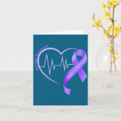 Carte Overdose Awareness Month Purple Ribbon Heart Suprt (Fleur jaune)
