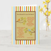 Carte "Overheard in an Orchard" (Robin et Bruant) (Fleur jaune)