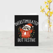 Carte Overstimulated But Festive Christmas Racoon Men Wo (Fleur jaune)
