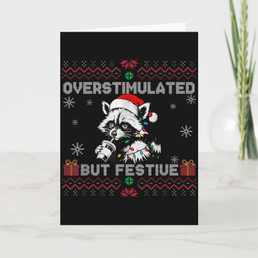 Carte Overstimulated But Festive Ossum Ugly Sweater Chri (Devant)