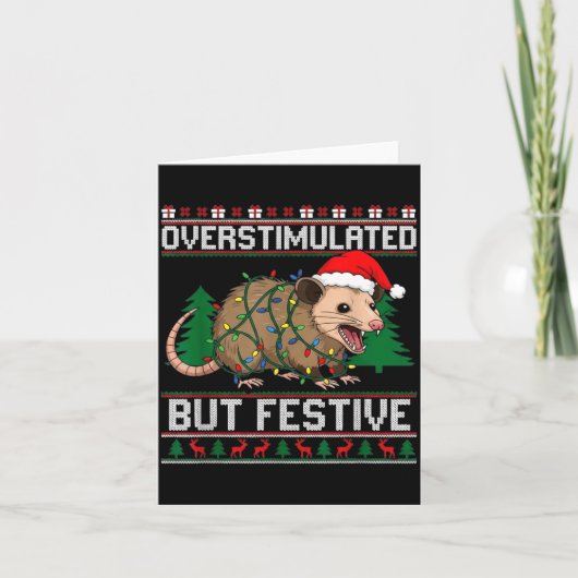 Carte Overstimulated But Festive Ssum Christmas Pajamas (Devant)