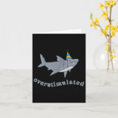 Carte Overstimulated Hat Shark Funny Birthday,men,women (Fleur jaune)