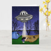 Carte OVNI Alien d'enlèvement extra-terrestre (Fleur jaune)