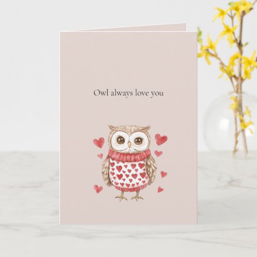 Carte Owl Always Love You (Fleur jaune)