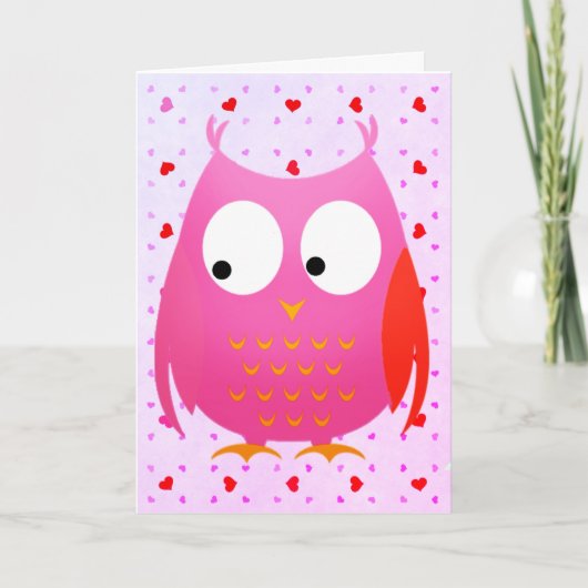 Carte Owl Be Your Valentine Hearts Valentines (Devant)