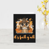 Carte Owl Fall Thanksgiving C'est Fall Yáll (Fleur jaune)