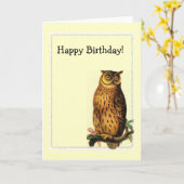 Carte Owl Frame, Joyeux Anniversaire ! (Fleur jaune)