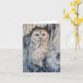 Carte Owl Hideout Art original Toutes les occasions (Fleur jaune)