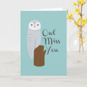 Carte Owl Miss You (Fleur jaune)