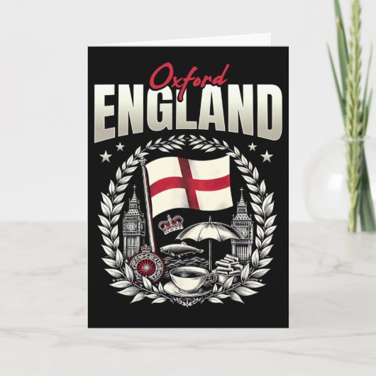 Carte Oxford England Flag Souvenir Oxford Vacation  (Devant)