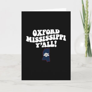Carte Oxford Mississippi Y'all Ms vacances du Sud