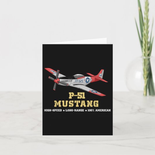 Carte P-51 Mustang Bombe De Combat De La Seconde Guerre  (Devant)