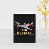 Carte P-51 Mustang Bombe De Combat De La Seconde Guerre  (Fleur jaune)