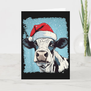 Carte P Art Vache de Noël Colorée