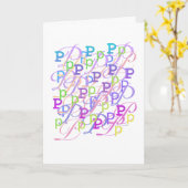 Carte "P" Confettis de Lettres (Fleur jaune)