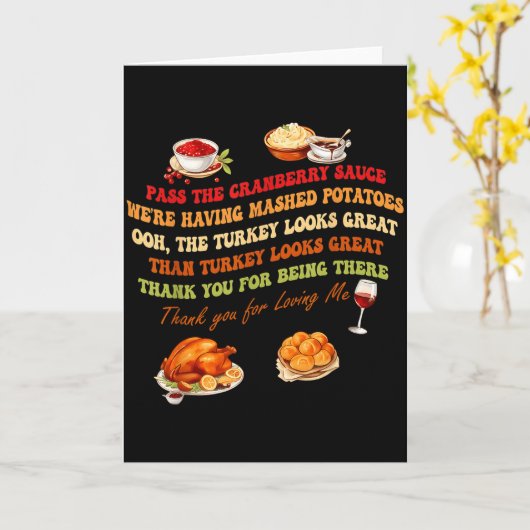 Carte P The Cranberry Sauce Mashed Tatoes Funny Thanksgi (Fleur jaune)