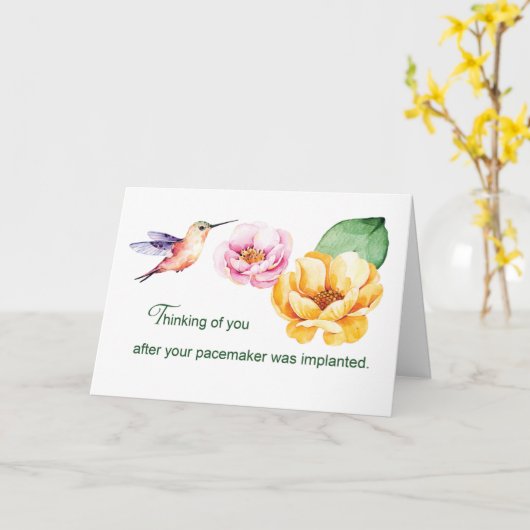 Carte Pacemaker Penser à vous Fleurs et Colibri (Fleur jaune)