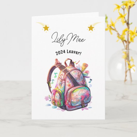 Carte Pack arrière du musicien des sortants (Fleur jaune)