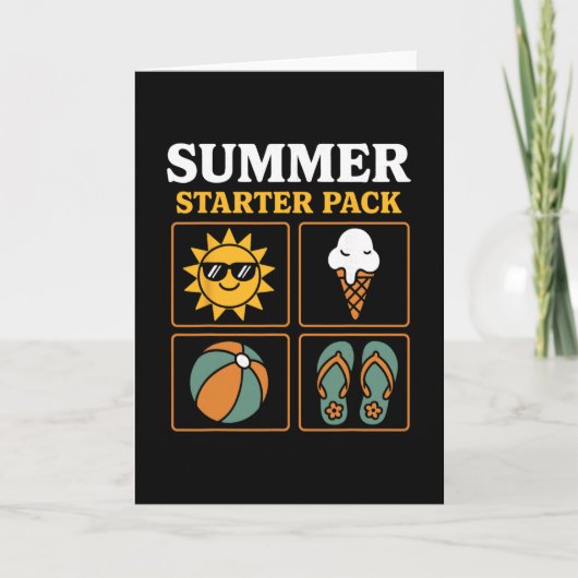 Carte Pack de démarrage d'été Sun Flip Flops Ll et glace (Devant)