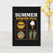 Carte Pack de démarrage d'été Sun Flip Flops Ll et glace (Fleur jaune)