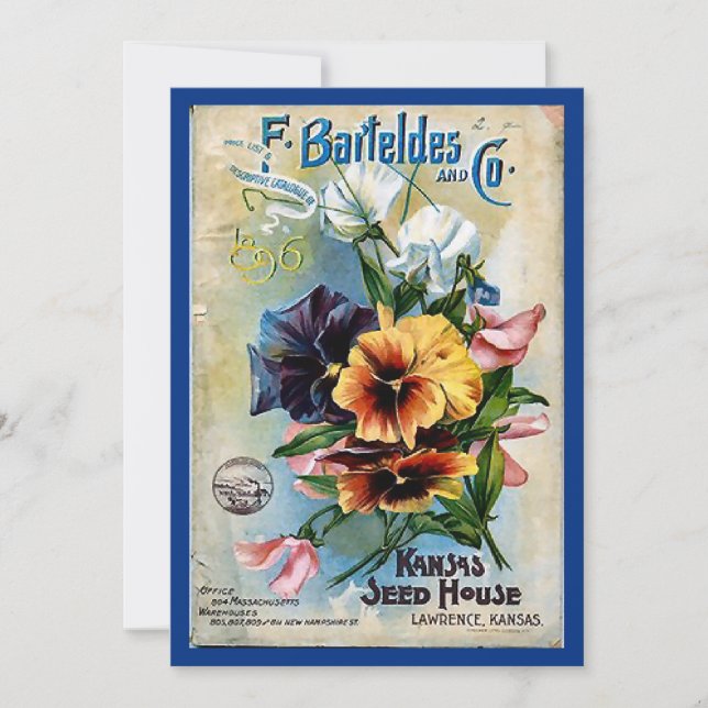 Carte Packs de graines de fleurs Art Vintage (Devant)