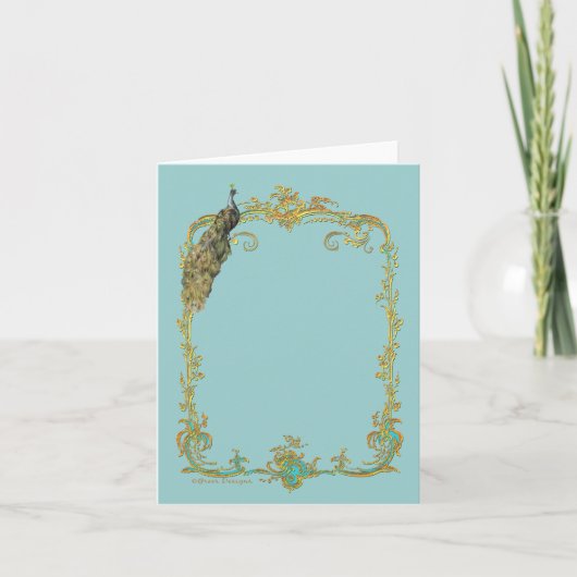 Carte Pacock & Gold Filigree (Devant)