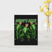 Carte Paddle Back Funny Trump Jour de la Saint Patrick I (Fleur jaune)