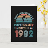 Carte Paddlebarding né 1982 40e anniversaire Cadeau Sup  (Fleur jaune)