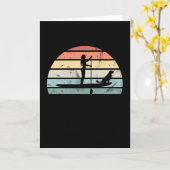 Carte Paddleboard Sunset Cadeau pour femmes (Fleur jaune)