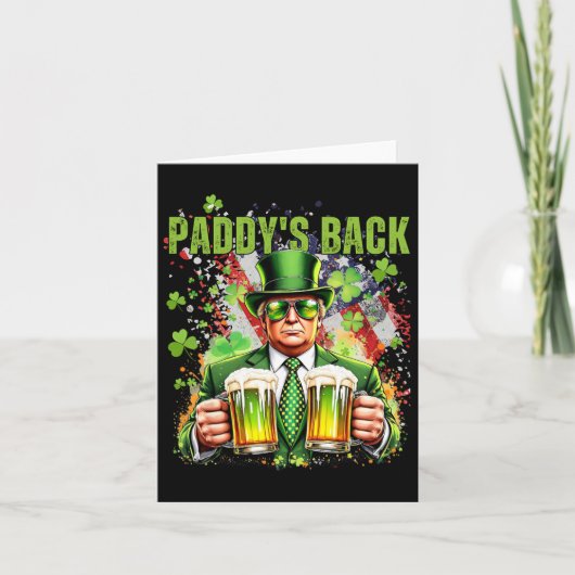 Carte Paddy's Back Funny Trump Jour de la Saint Patrick (Devant)