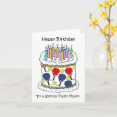 Carte Padel Tennis Joyeux Anniversaire (Fleur jaune)