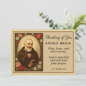 Carte Padre Pio S'inquiéter Penser à vous Encouragement (Debout devant)