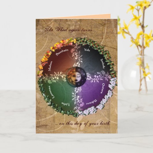 Carte Pagan Birthday (Fleur jaune)