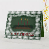 Carte Pagan Yule bénédiction avec des bougies (Fleur jaune)