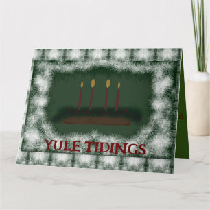 Carte Pagan Yule bénédiction avec des bougies