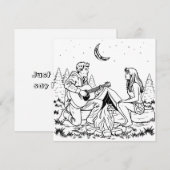 Carte Page Coloration romantique | Camping en couple (Devant / Derrière)