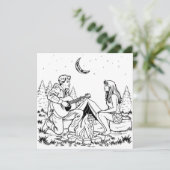 Carte Page Coloration romantique | Camping en couple (Debout devant)