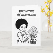 Carte Page Couleur | Anniversaire de la fille personnali (Fleur jaune)