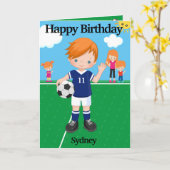 Carte Page Couleur de soccer Ginger Boys Joyeux annivers (Fleur jaune)