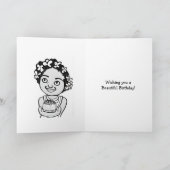Carte Page Couleur | Petite fille de couleur Anniversair (Intérieur)