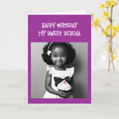 Carte Page Couleur | Petite fille de couleur Anniversair (Fleur jaune)