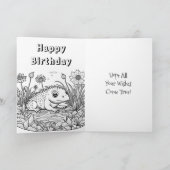 Carte Page d'anniversaire Axolotl personnalisé avec colo (Intérieur)