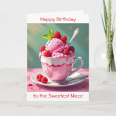 Carte Page de coloration de crème glacée framboise Anniv (Devant)