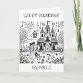 Carte Page de coloriage Fairytale Anniversaire (Devant)