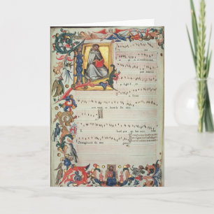 Carte Page de notation musicale avec historiated