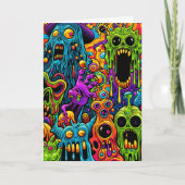 Carte Page des zombies psychédéliques Halloween et color (Devant)