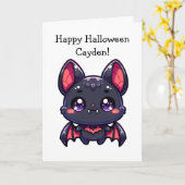 Carte Page Halloween chauve-souris et coloration pour en (Fleur jaune)