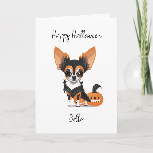 Carte Page Happy Halloween Chihuahua et Coloring (Devant)