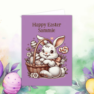 Carte Page lapin et coloration vintages de Pâques