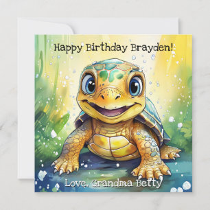 Carte Page Personnalisée Anniversaire de la tortue de me